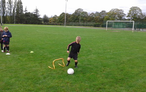 13 Oct : U7/U8 : Master Soren dans ses oeuvres : passage de la haie , pret à  armer  le tir ! 